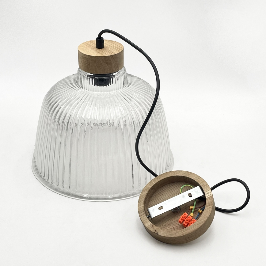 Lustre com cabo ASTA 1xE27/60W/230V Ø 28 cm carvalho