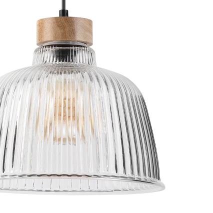 Lustre com cabo ASTA 1xE27/60W/230V Ø 28 cm carvalho