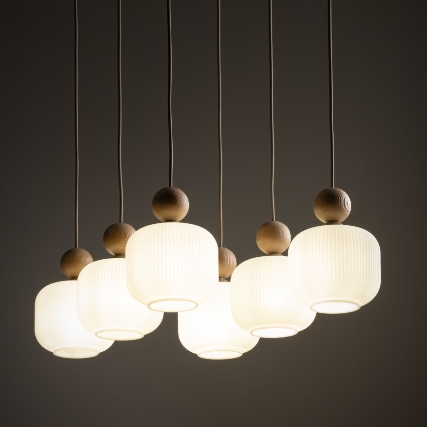 Lustre com cabo BALLO 6xE14/10W/230V bege