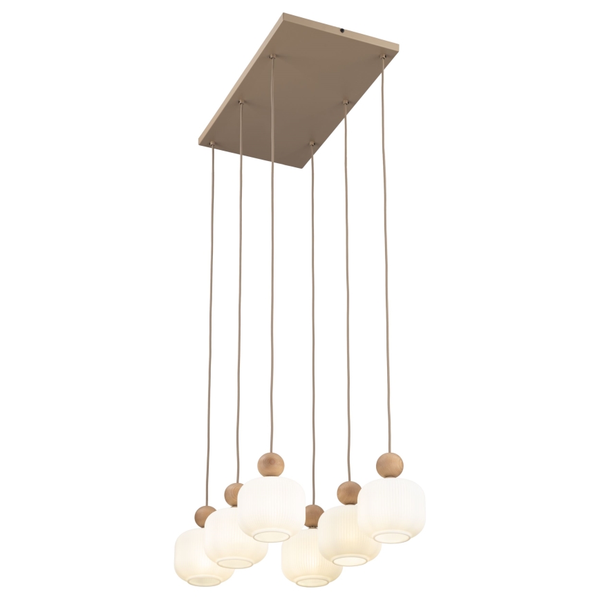 Lustre com cabo BALLO 6xE14/10W/230V bege
