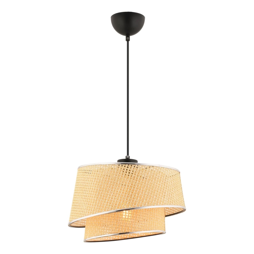 Lustre com cabo BARETTE 1xE27/60W/230V bege/cromado brilhante