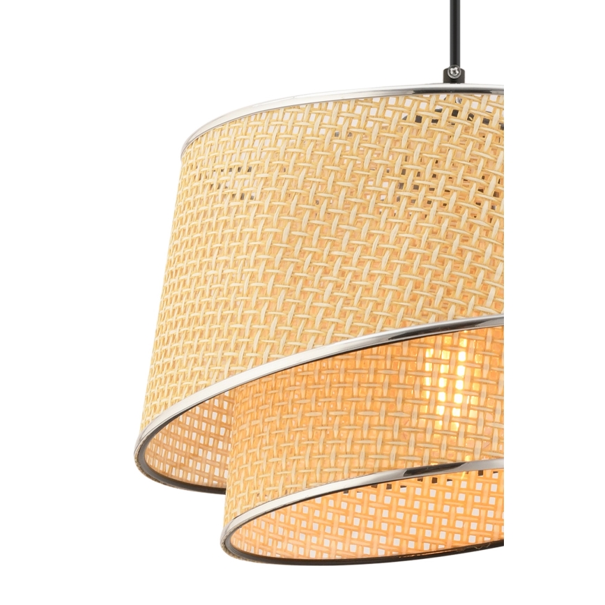 Lustre com cabo BARETTE 1xE27/60W/230V bege/cromado brilhante
