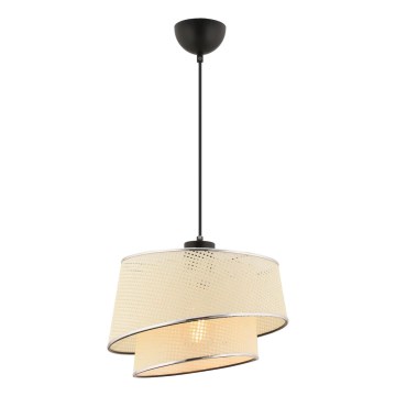 Lustre com cabo BARETTE 1xE27/60W/230V creme/cromado brilhante