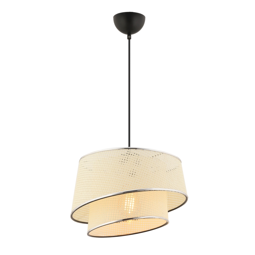 Lustre com cabo BARETTE 1xE27/60W/230V creme/cromado brilhante