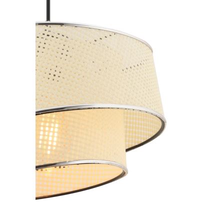 Lustre com cabo BARETTE 1xE27/60W/230V creme/cromado brilhante