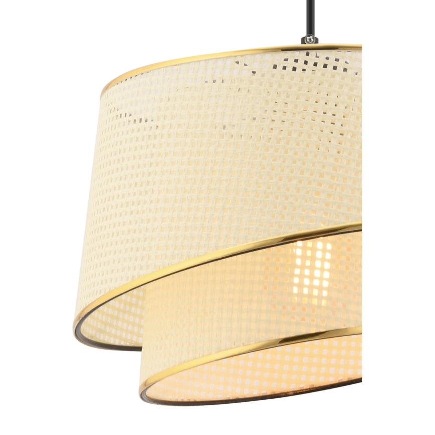 Lustre com cabo BARETTE 1xE27/60W/230V creme/dourado