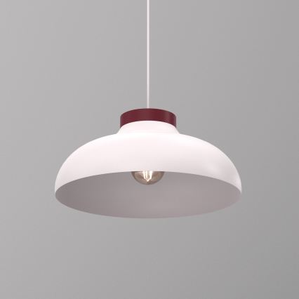 Lustre com cabo BASCA 1xE27/15W/230V creme/bordô