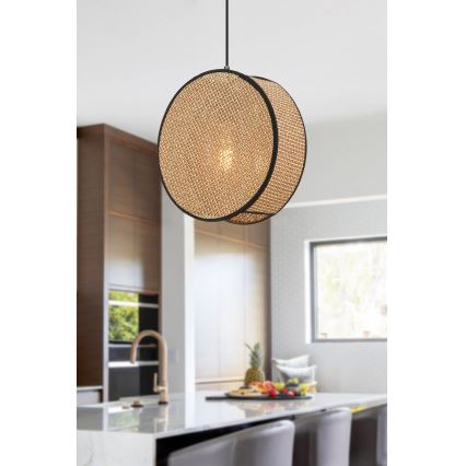 Lustre com cabo BIG DRUM 1xE27/60W/230V castanho/preto