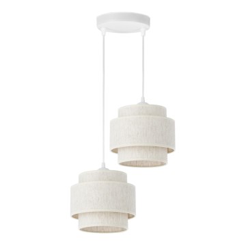 Lustre com cabo BOHO 2xE27/60W/230V branco