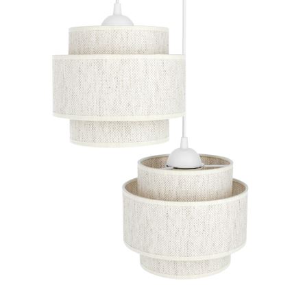 Lustre com cabo BOHO 2xE27/60W/230V branco