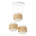 Lustre com cabo BOHO 3xE27/60W/230V juta/creme