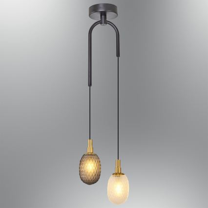 Lustre com cabo CACTUS 2xG9/5W/230V cinzento/branco