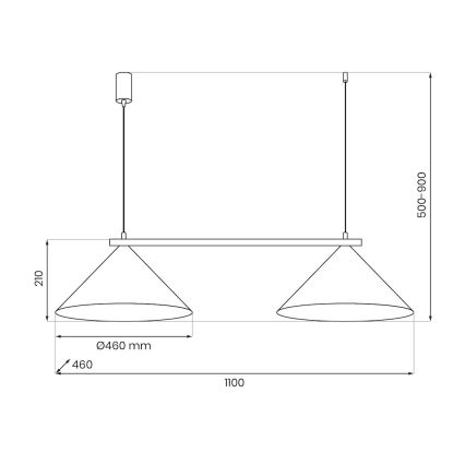 Lustre com cabo CAPITAL 2xGX53/15W/230V taupe