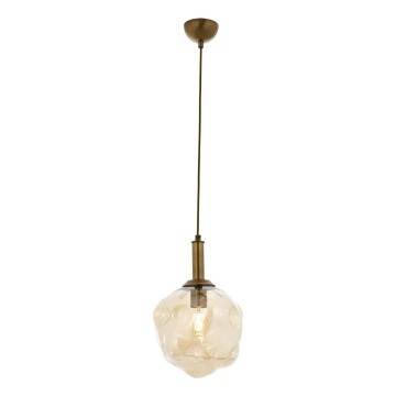 Lustre com cabo CRUMPLED 1xE27/40W/230V bronze/bege