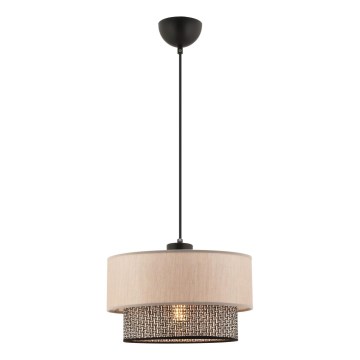 Lustre com cabo ECHO 1xE27/60W/230V bege/cinzento