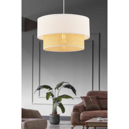 Lustre com cabo ECHO 1xE27/60W/230V creme/bege