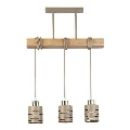 Lustre com cabo ELEN 3xE27/35W/230V bege/dourado/castanho