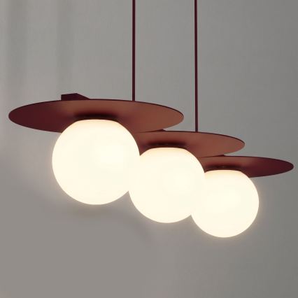 Lustre com cabo FLAT 3xE27/15W/230V bordô
