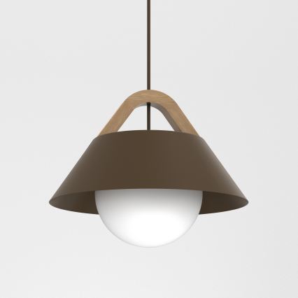 Lustre com cabo FUNDA 1xE27/15W/230V castanho