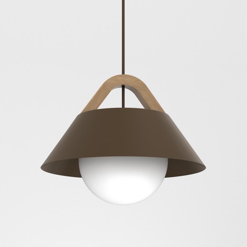 Lustre com cabo FUNDA 1xE27/15W/230V castanho