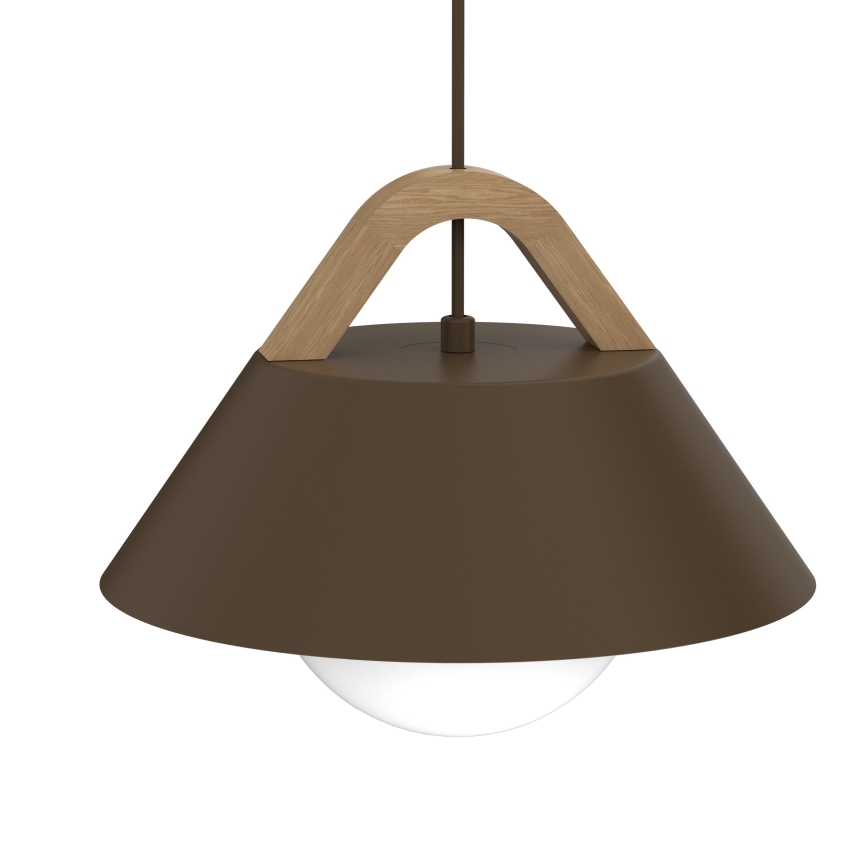Lustre com cabo FUNDA 1xE27/15W/230V castanho