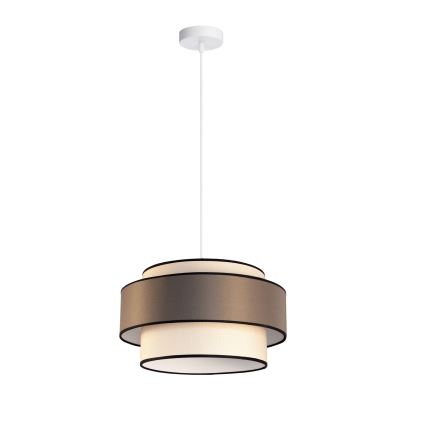 Lustre com cabo GRACE 1xE27/60W/230V diâmetro 40 cm creme/cinzento