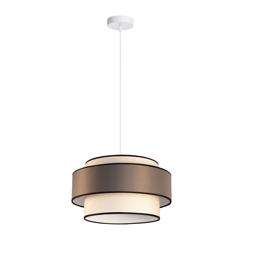 Lustre com cabo GRACE 1xE27/60W/230V diâmetro 40 cm creme/cinzento