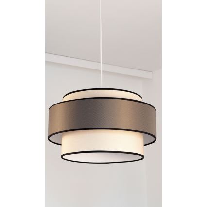 Lustre com cabo GRACE 1xE27/60W/230V diâmetro 40 cm creme/cinzento