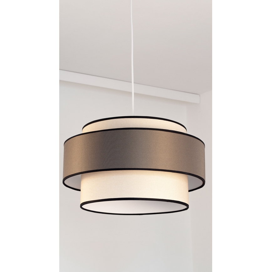 Lustre com cabo GRACE 1xE27/60W/230V diâmetro 40 cm creme/cinzento