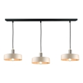 Lustre com cabo LATTE 3xE27/60W/230V bege/preto/dourado