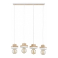 Lustre com cabo MIKO 4xE27/15W/230V branco/bege