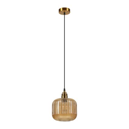 Lustre com cabo MILOU 1xE27/15W/230V dourado/bege fumê