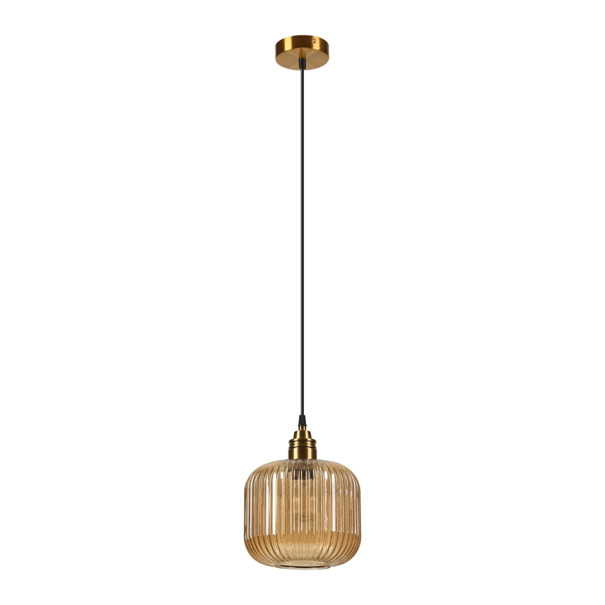 Lustre com cabo MILOU 1xE27/15W/230V dourado/bege fumê