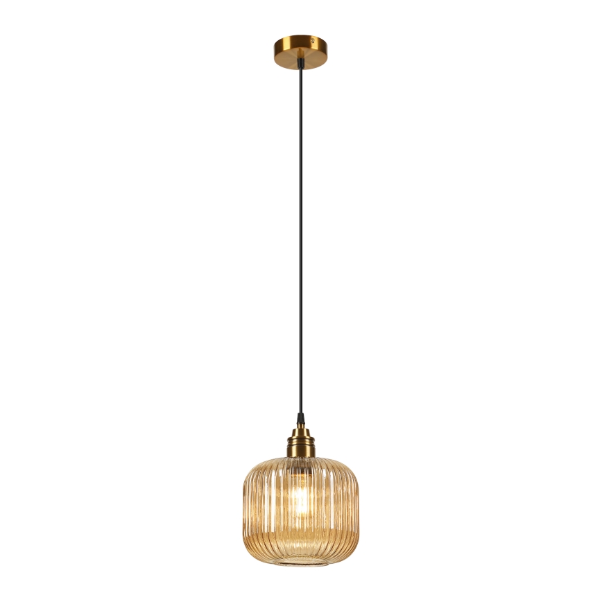 Lustre com cabo MILOU 1xE27/15W/230V dourado/bege fumê