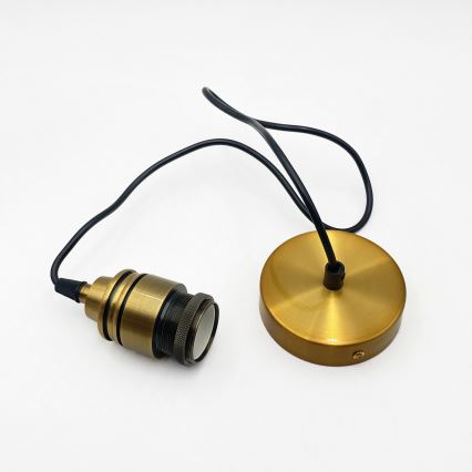 Lustre com cabo MILOU 1xE27/15W/230V dourado/bege fumê