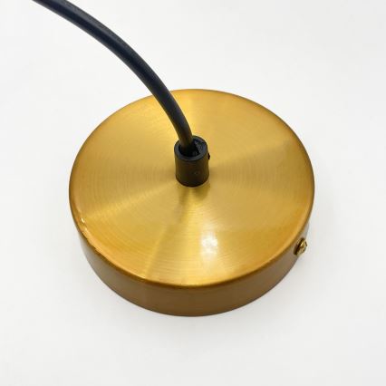 Lustre com cabo MILOU 1xE27/15W/230V dourado/bege fumê