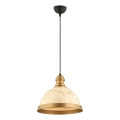 Lustre com cabo MONZA 1xE27/40W/230V Ø 29 cm creme/bronze