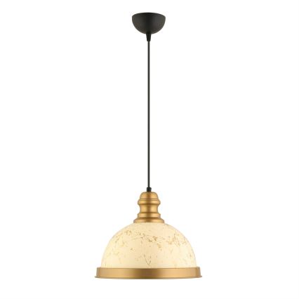 Lustre com cabo MONZA 1xE27/40W/230V Ø 29 cm creme/bronze