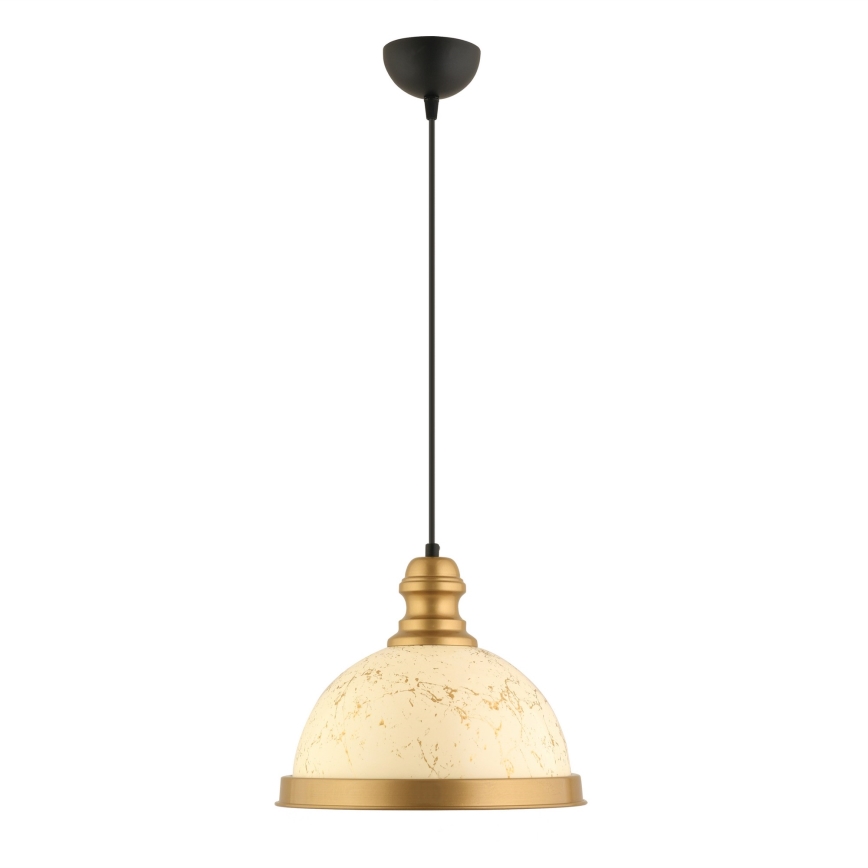 Lustre com cabo MONZA 1xE27/40W/230V Ø 29 cm creme/bronze