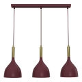 Lustre com cabo NOAK 3xE27/15W/230V bordô