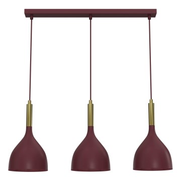 Lustre com cabo NOAK 3xE27/15W/230V bordô