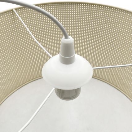 Lustre com cabo SIRJA PLISADO 1xE27/15W/230V Ø 35 cm creme