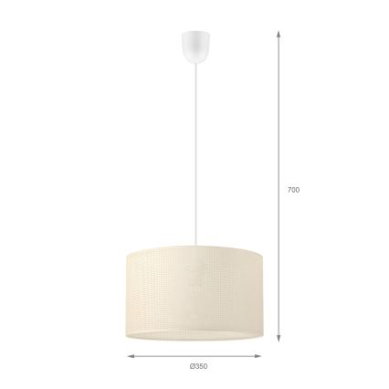 Lustre com cabo SIRJA PLISADO 1xE27/15W/230V Ø 35 cm creme