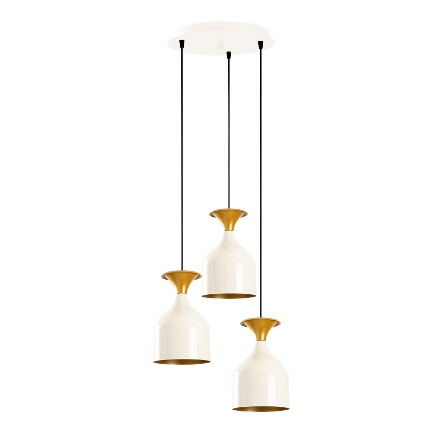 Lustre com cabo SIVANI 3xE27/40W/230V branco/cobre