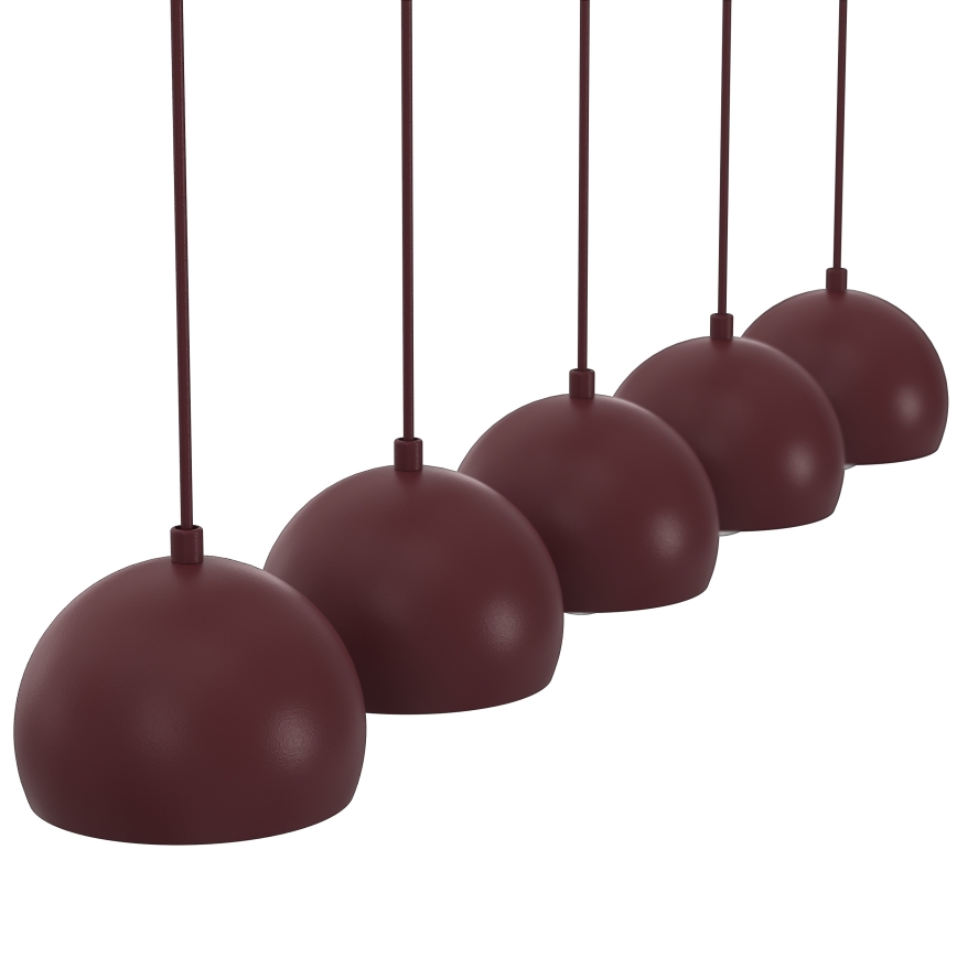 Lustre com cabo SOOL 5xE27/15W/230V bordô