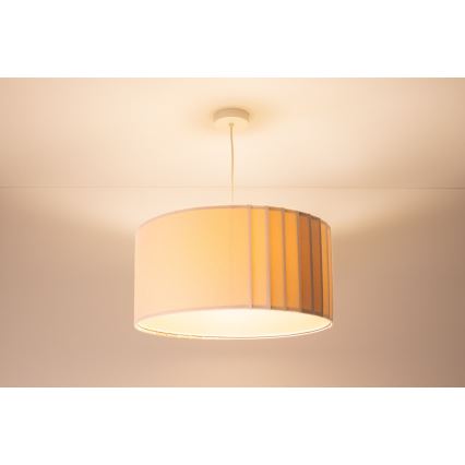 Lustre com cabo STRIPES 1xE27/60W/230V Ø 60 cm creme