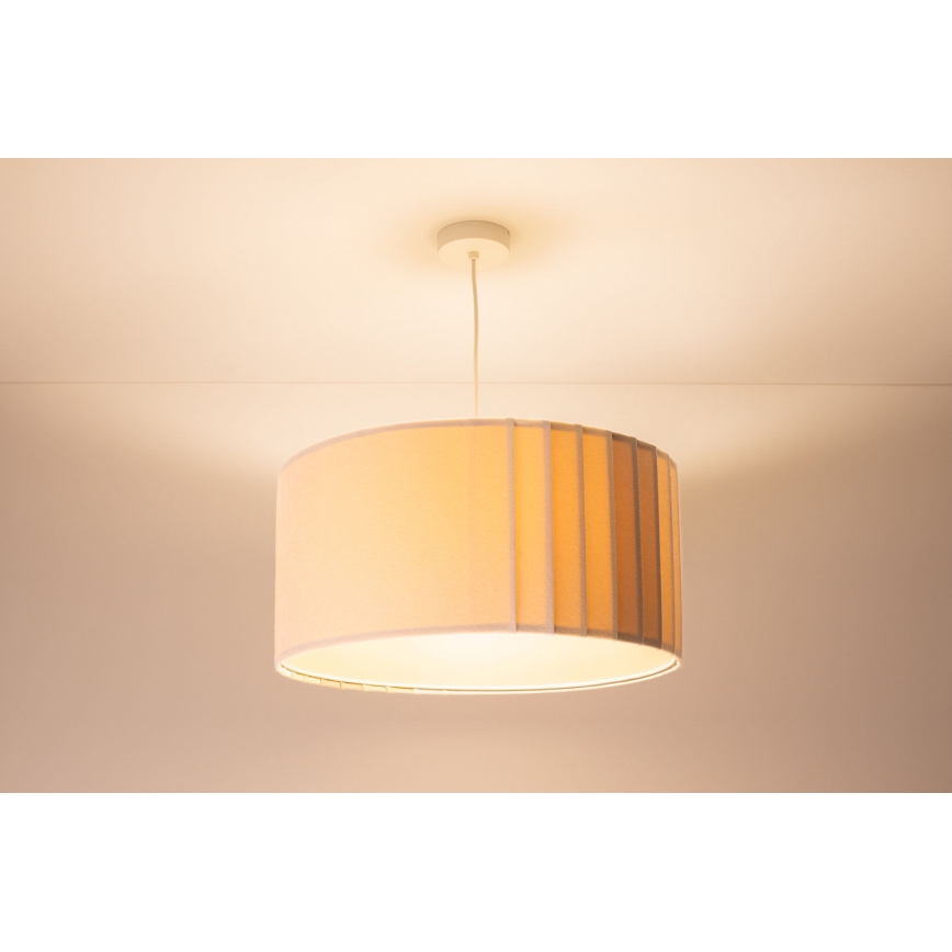 Lustre com cabo STRIPES 1xE27/60W/230V Ø 60 cm creme