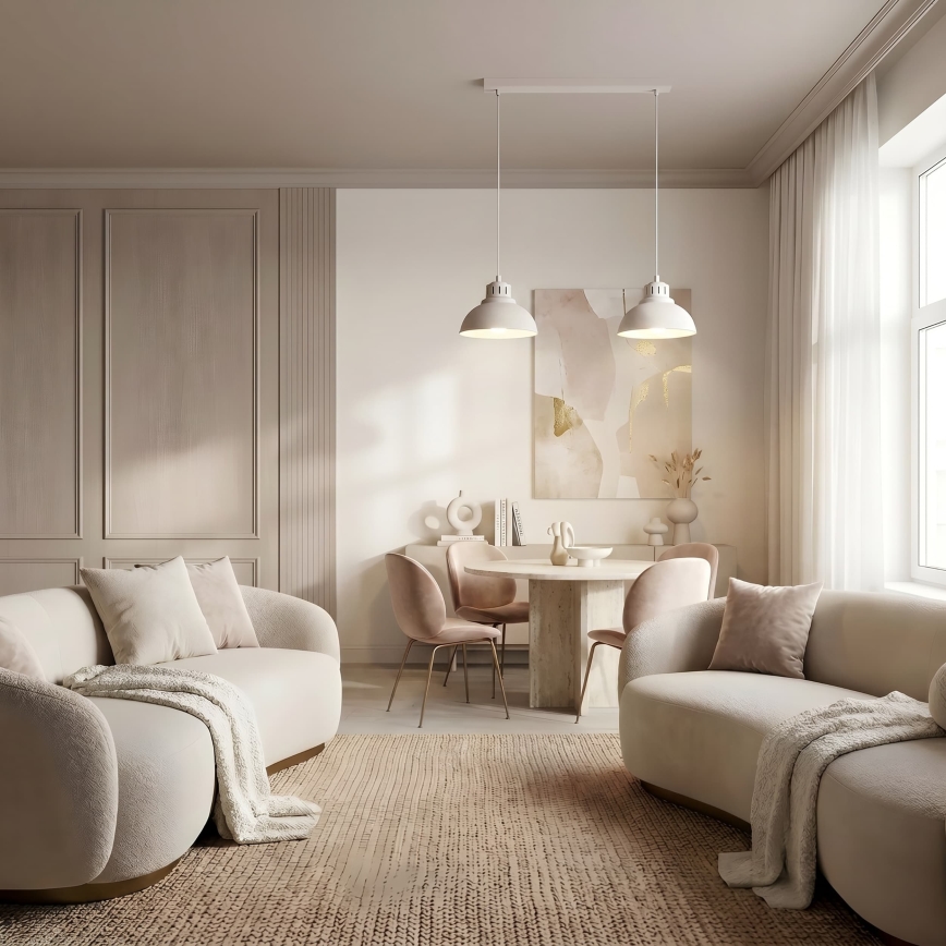 Lustre com cabo SVEN 2xE27/15W/230V cor creme