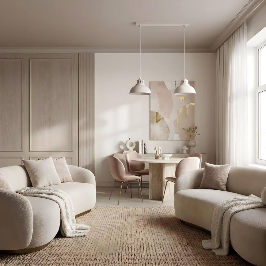 Lustre com cabo SVEN 2xE27/15W/230V cor creme