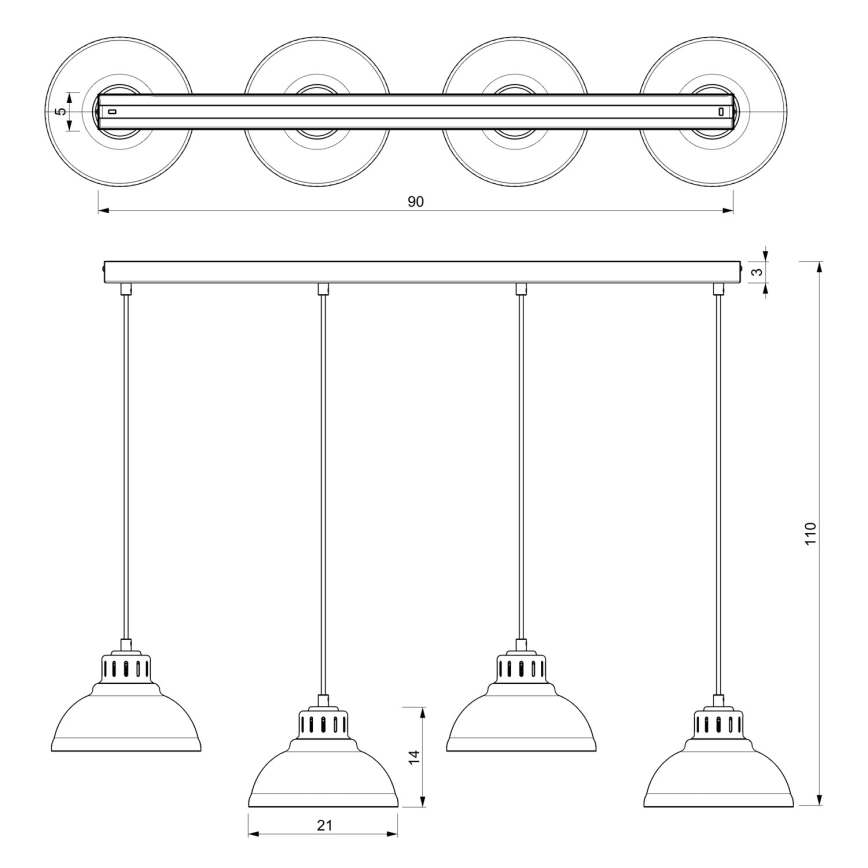 Lustre com cabo SVEN 2xE27/15W/230V cor creme